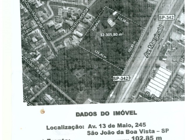 Terreno para VENDA Marginal Rodovia SP342 São João da Boa Vista